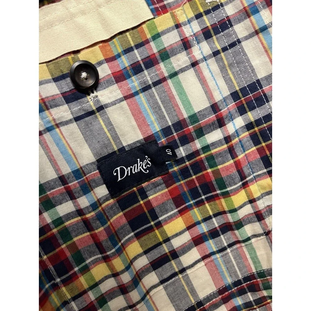 🔥 Drake's Drakes London Mk. I Games Blazer Madras Check Size 40 Lightweight